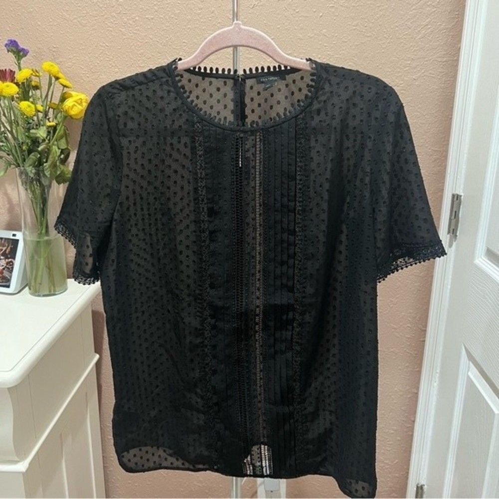 Ann Taylor Sheer Black Blouse